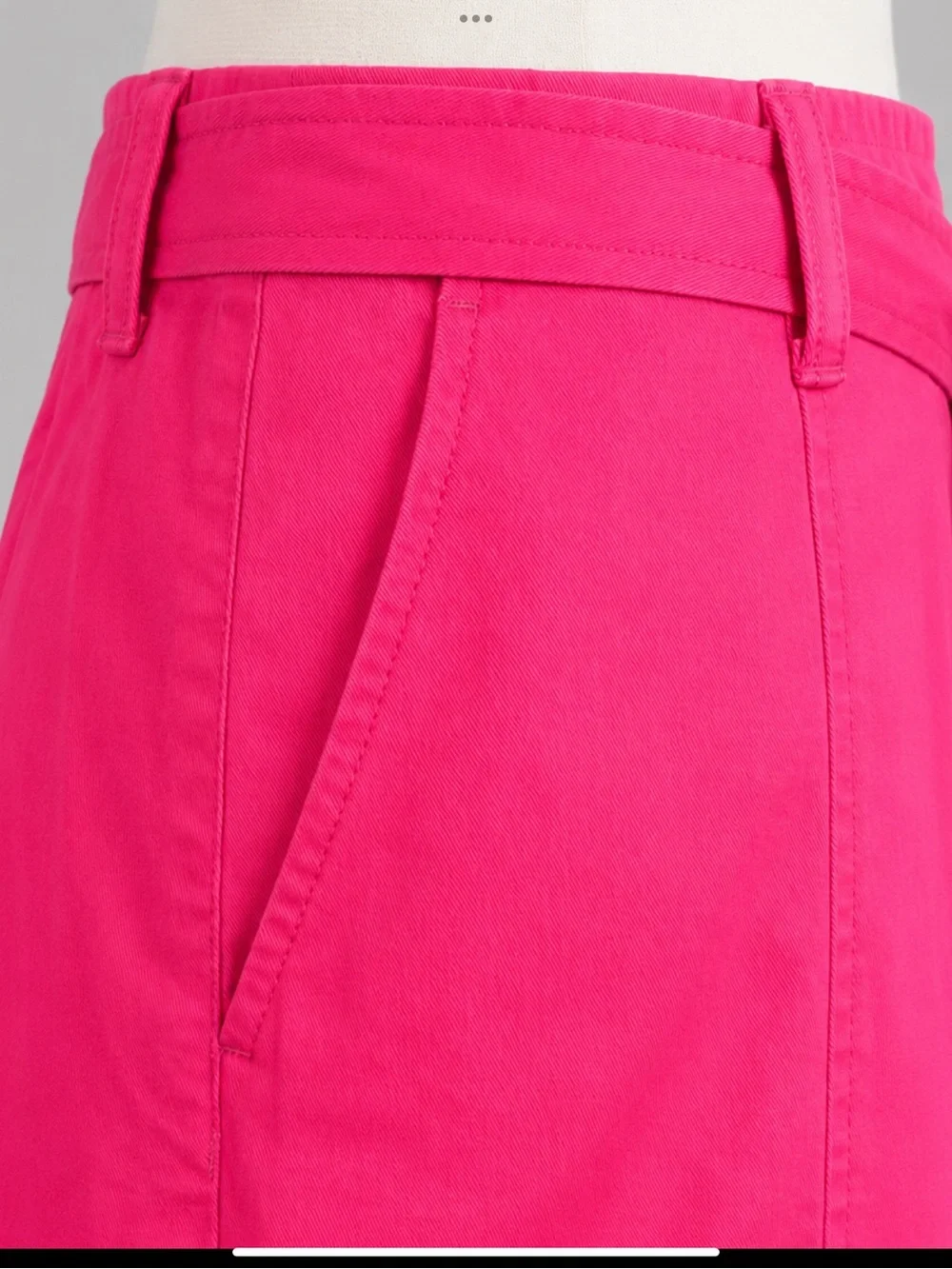 J.Crew NWT Pink Tie Waist Button Front Skirt Size 10 | Cotton Stretch | Pockets